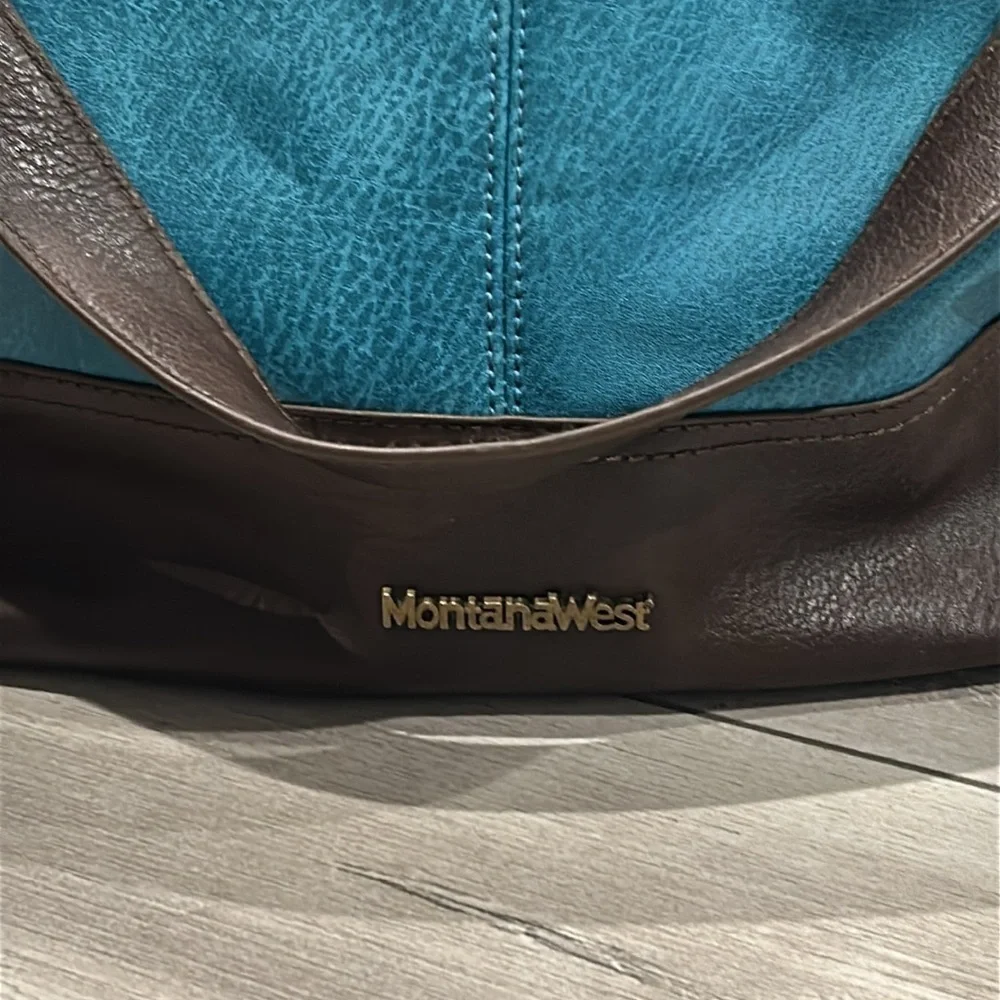 Montana West blue and brown hobo shoulder bag